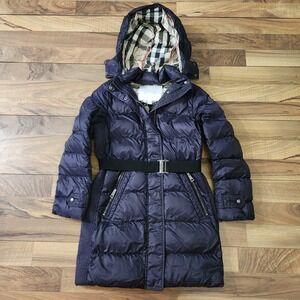 Burberry Girls Goose Down Puffer Coat Sz 10Y